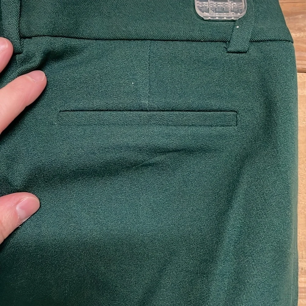 J. Crew Stretch size 00 Forest Green Low-rise Crop Super Stretchy Dress Pants
